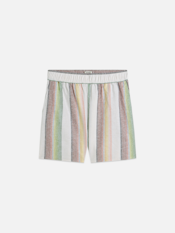 Striped Elastic Waist Shorts
