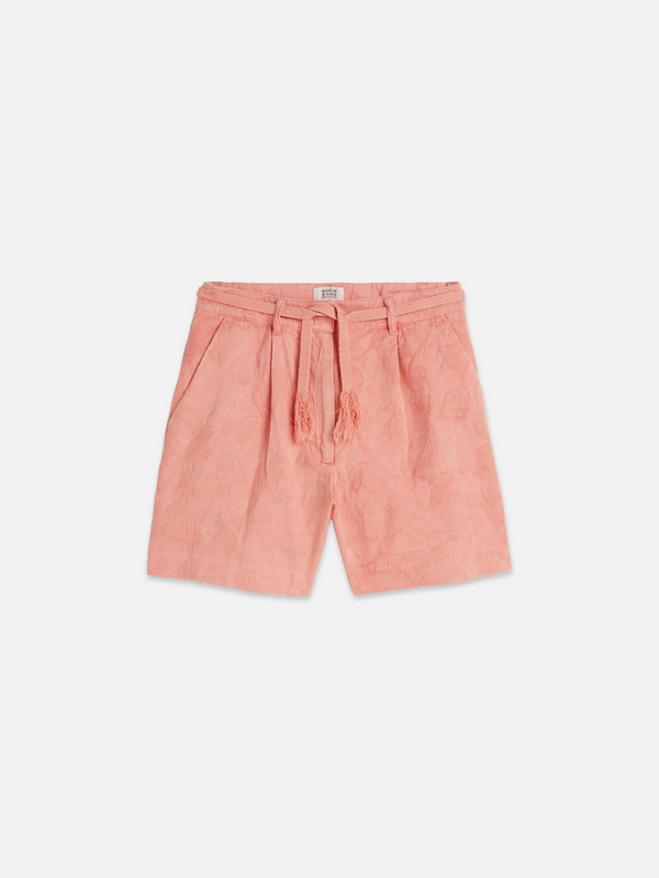 Jacquard Structured High Rise Shorts