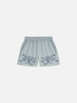 Embroidered Structured Shorts