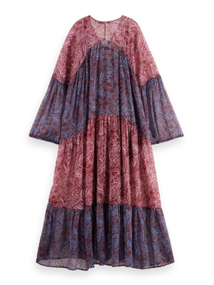 Paisley Printed Fil Coupe Maxi Dress